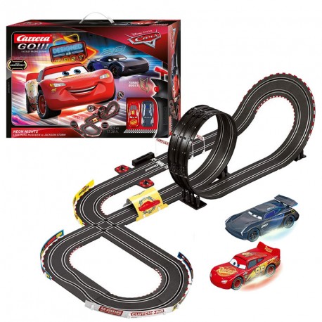 CIRCUITO CARRERA GO!! 1:43 DISNEY PIXAR CARS NEON NIGHTS