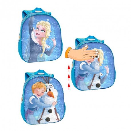 MOCHILA FROZEN, ANNA y OLAF LENTEJUELAS REVERSIBLE