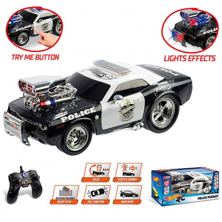 RC HOT WHEELS POLICIA 2,4 GHZ CON LUCES Y SONIDOS READY TO RUN