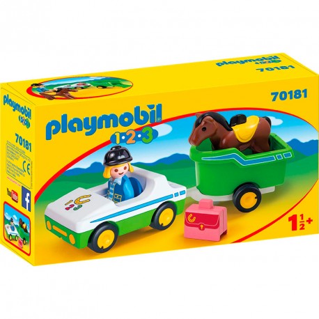 1 2 3 COCHE CON REMOLQUE DE CABALLO