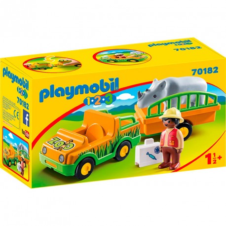 1 2 3 VEHICULO DEL ZOO CON RINOCERONTE