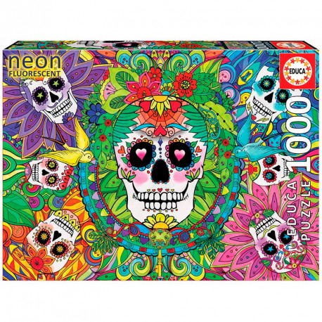 PUZZLE 1000P CALAVERAS DE AZUCAR NEON