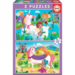 PUZZLE 2x20P UNICORNIOS Y HADAS