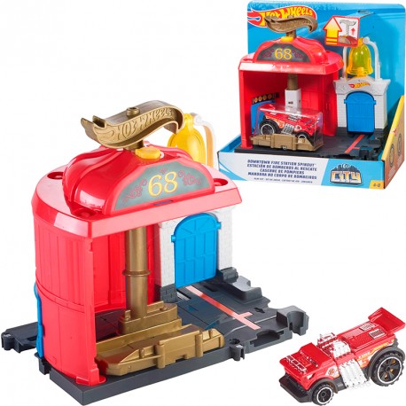 HOTWHEELS CITY DOWNTOWN FIRE STATION SPINOUT