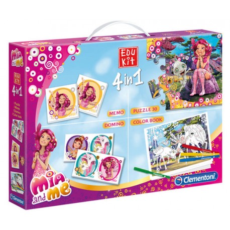 EDUKIT 4 en 1 MIA & ME (PUZZLE 30 PIEZAS + MEMORIA + DOMINO + COLOREA COLOR BOOK)