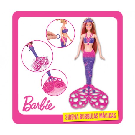 BARBIE SIRENA BURBUJAS MAGICAS