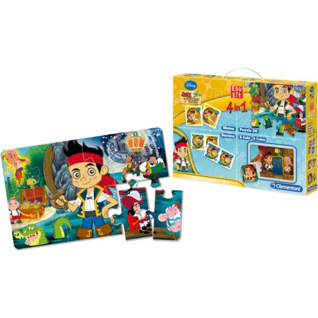 EDUKIT JAKE Y LOS PIRATAS (MEMORIA DOMINO PUZZLE 30 PIEZAS Y PUZZLE 6 CUBOS)