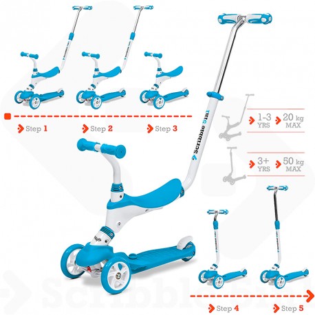 PATINETE EVOLUTIVO SCRIBBLE 5 EN 1 BLUE 