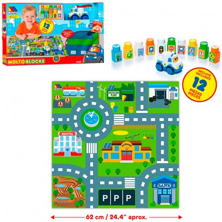 SET BLOCKS CAR + TAPIZ 12 PZAS