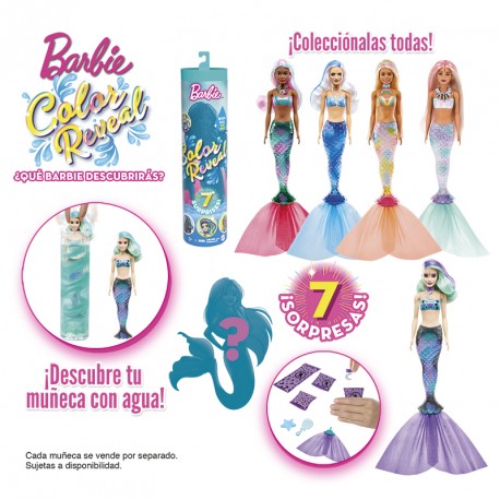 BARBIE SURTIDO DE MUÑECAS SIRENA PAINT REVEAL