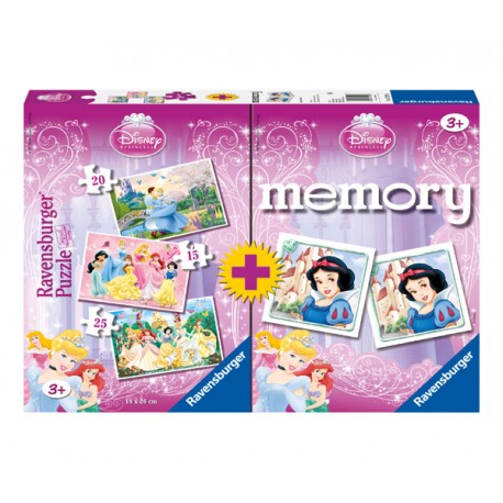 MEMORY + 3 PUZZLES DISNEY PRINCESS