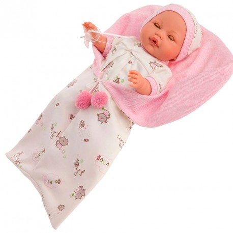 BIMBA SAQUITO BEBE ROSA 37CM