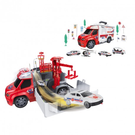 PLAYSET CAMION COCHES RESCATE