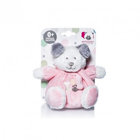 BABY PERRITO TOMY SONAJERO ROSA 15 cm