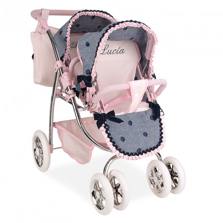 COCHE GEMELAR LUCIA 45X70X73 CM BOLSO