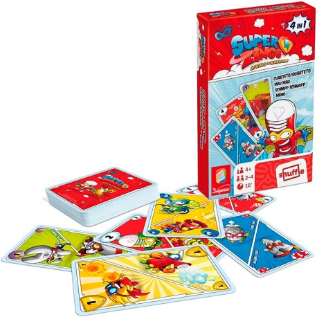 SUPERZINGS JUEGO DE CARTAS 4 EN 1 Din y Don