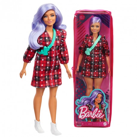 BARBIE FASHIONISTA VESTIDO CUADROS