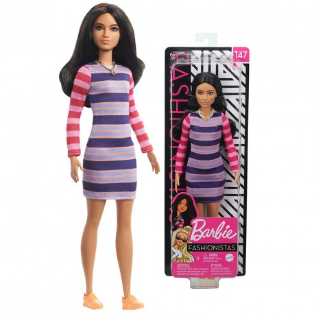 BARBIE FASHIONISTA VESTIDO RAYAS MANGA LARGA