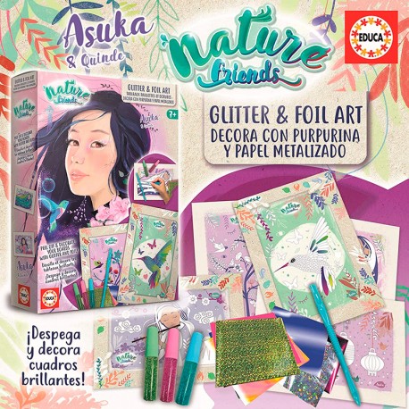 NATURE FRIENDS DECORA CON PURPURINA Y PAPEL METALIZADO