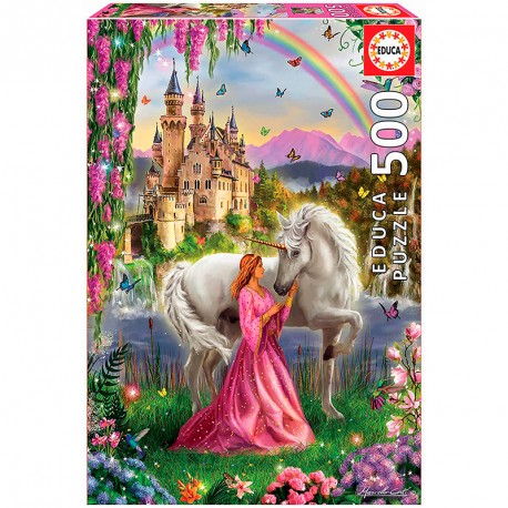 PUZZLE 500P HADA Y UNICORNIO