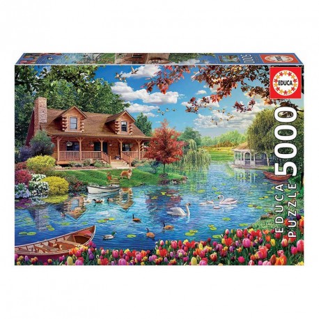 PUZZLE 5000P CASITA EN EL LAGO 