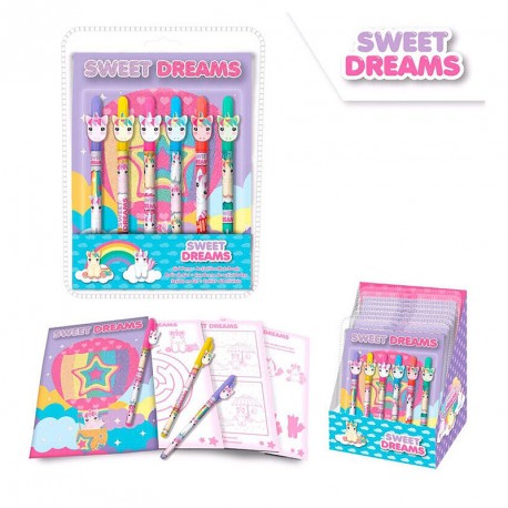 SWEET DREAMS SET 6 BOLIGRAFOS GEL C/CUADERNO ACTIVIDADES