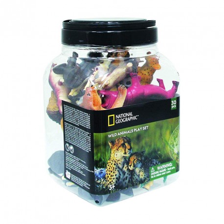 CUBO 30 PZAS.ANIMALES SALVAJES (20 FIG+10 ACC)