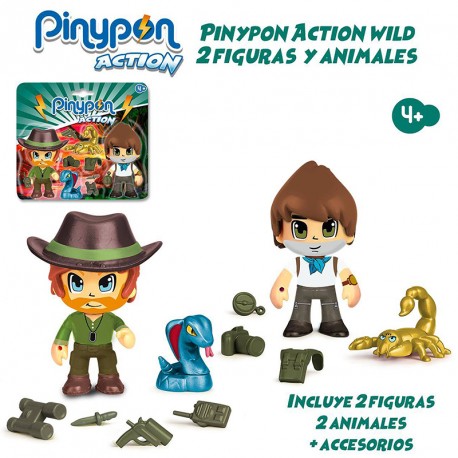 PINYPON ACTION WILD 2 FIGURAS Y ANIMALES 