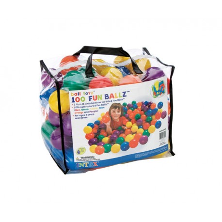 PACK 100 BOLAS MULTICOLOR 8 CM DIAMETRO INTEX 