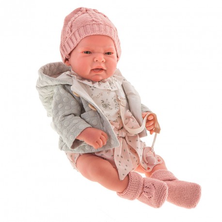 MUÑECA SWEET REBORN LEA CON CHAQUETA VERDE 42 CM