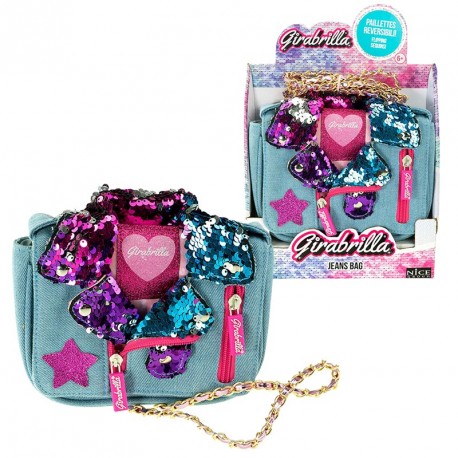 GIRABRILLA BOLSA JEANS CON LENTEJUELAS