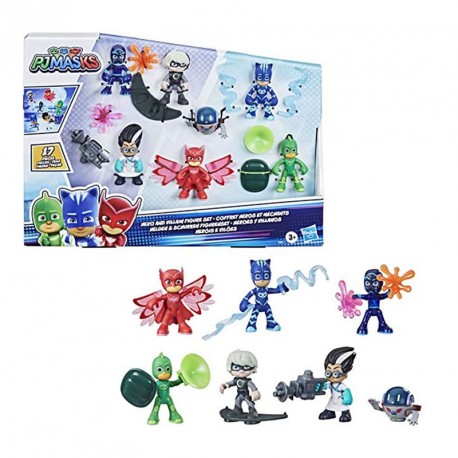 PJ MASKS SET FIGURAS HEROES Y VILLANOS