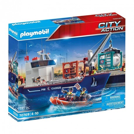 CITY ACTION GRAN BUQUE PORTACONTENEDORES CON BARCO ADUANERO