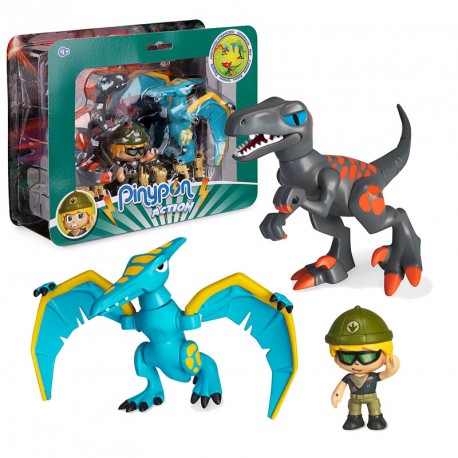 PINYPON ACTION WILD PACK 2 DINOSAURIOS & 1 FIGURA