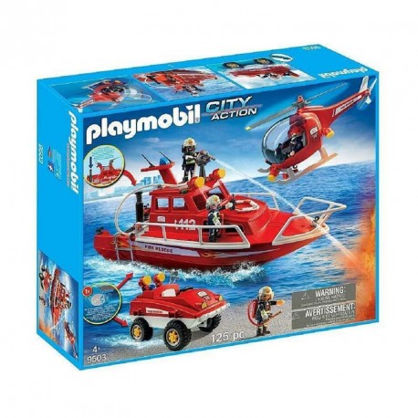 CITY ACTION SET BOMBEROS CON MOTOR SUBMARINO