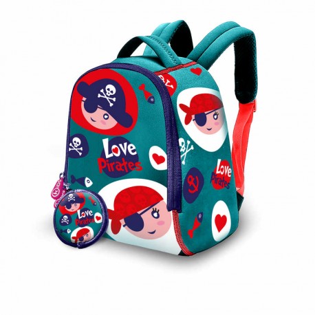 MOCHILA NEOPRENO 25 CM LOVE PIRATAS