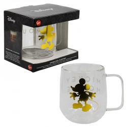 TAZA DE CRISTAL DOBLE PARED 290 ML.MICKEY