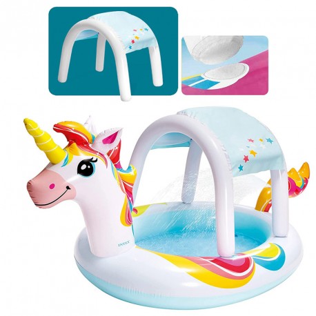 PISCINA CON DUCHA+TOLDO UNICORNIO