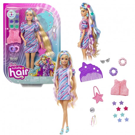 BARBIE TOTALLY HAIR PELO EXTRALARGO ESTRELLA