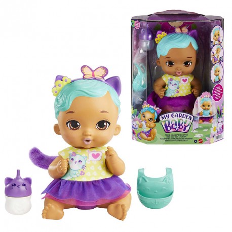 MY GARDEN BABY GATITO BEBE Y HACE PIPI MORADO