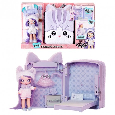 NA NA NA SURPRISE  3en1 BACKPACK BEDROOM S3 LAVENDER KITTY