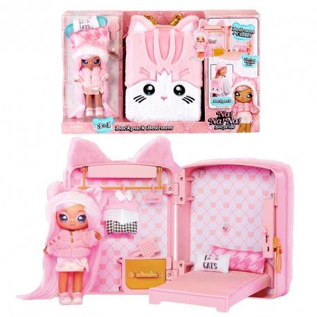 NA NA NA SURPRISE  3en1 BACKPACK BEDROOM S3 PINK KITTY