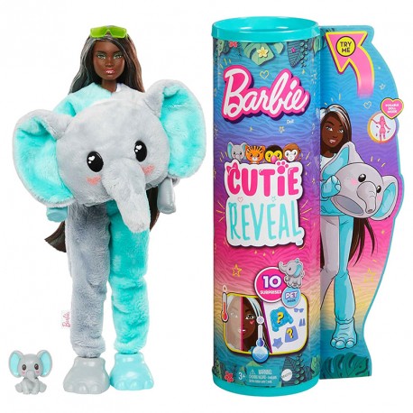 BARBIE CUTIE REVEAL SERIE AMIGOS DE LA JUNGLA ELEFANTE