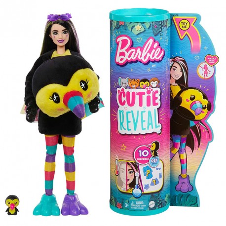 BARBIE CUTIE REVEAL SERIE AMIGOS DE LA JUNGLA TUCAN