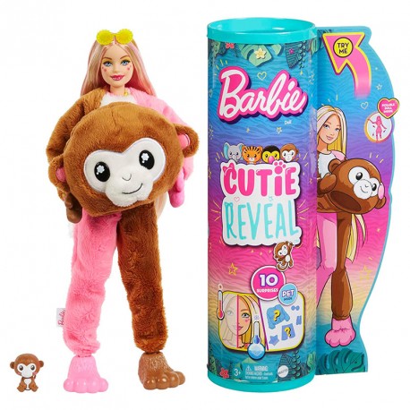 BARBIE CUTIE REVEAL SERIE AMIGOS DE LA JUNGLA MONO