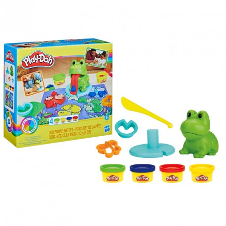 PLAYDOH PRIMERAS CREACIONES CON LA RANA Y LOS COLORES