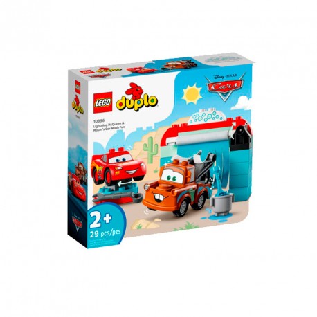 DUPLO DIVERSION EN EL AUTOLAVADO CON RAYO MCQUEEN Y MATE