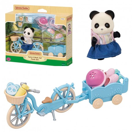 SYLVANIAN SET DE BICICLETA Y PATINES ROSALINA PANDA POOKIE 