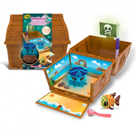WASHIMALS OCEAN GLOW PETS COFRE DEL TESORO CON 2 MASCOTAS