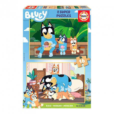 PUZZLE 2x16P BLUEY (MADERA) - Din y Don